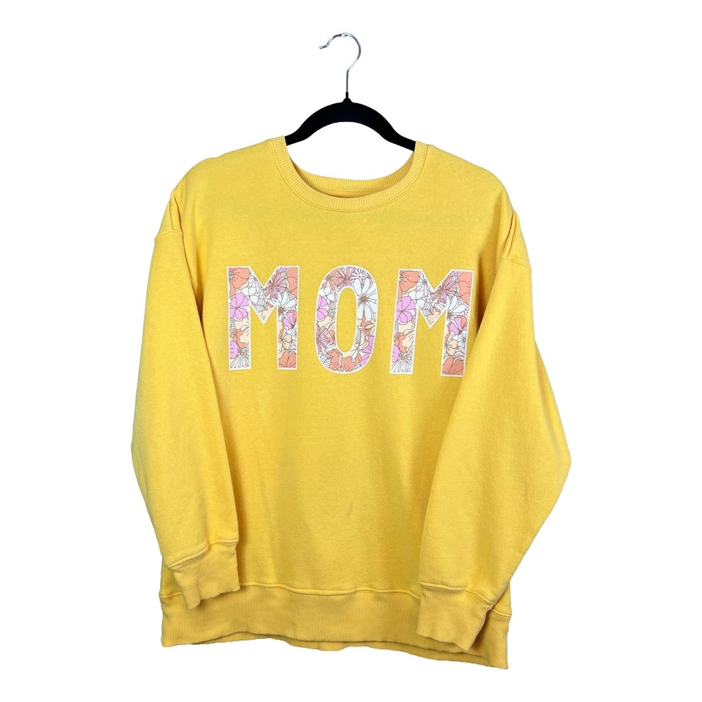 PositiviTees MOM Floral Crewneck Sweatshirt Women's‎ M Cottagecore Boho